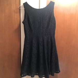 Juniors XL Navy Lace Fit and Flare Dress